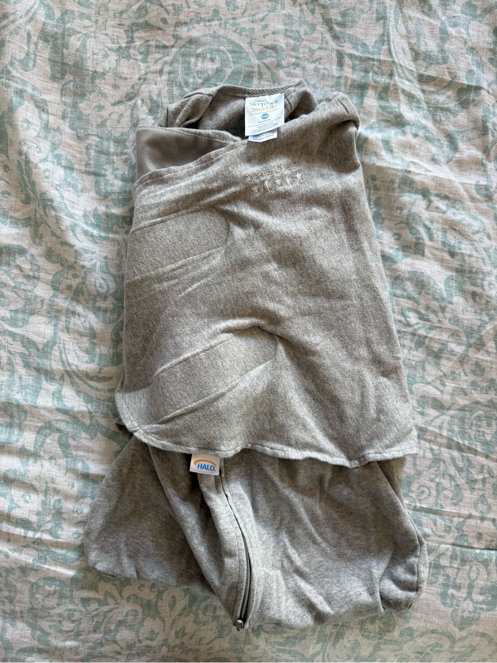 HALO Grey Infant Sleep Sack Swaddle with Zipper